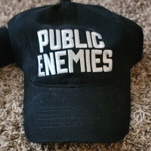 Public Enemies 2009 Official Studio Black Cap with White 'Public Enemies' Text